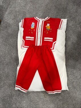 Golden Lion Vintage Chinese Hand Embroidered 2pc outfit